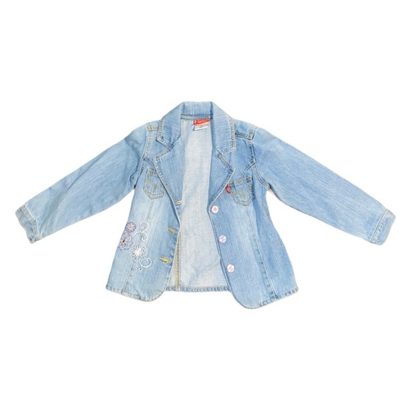 Levis Denim Jean Jacket Blazer Button Up Girls 6X